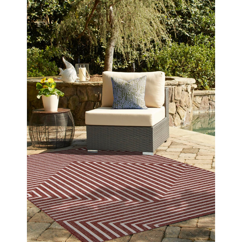 Contemporary Odawa Area Rug Rust Red Colour, Rectangle 2' x 3'1"