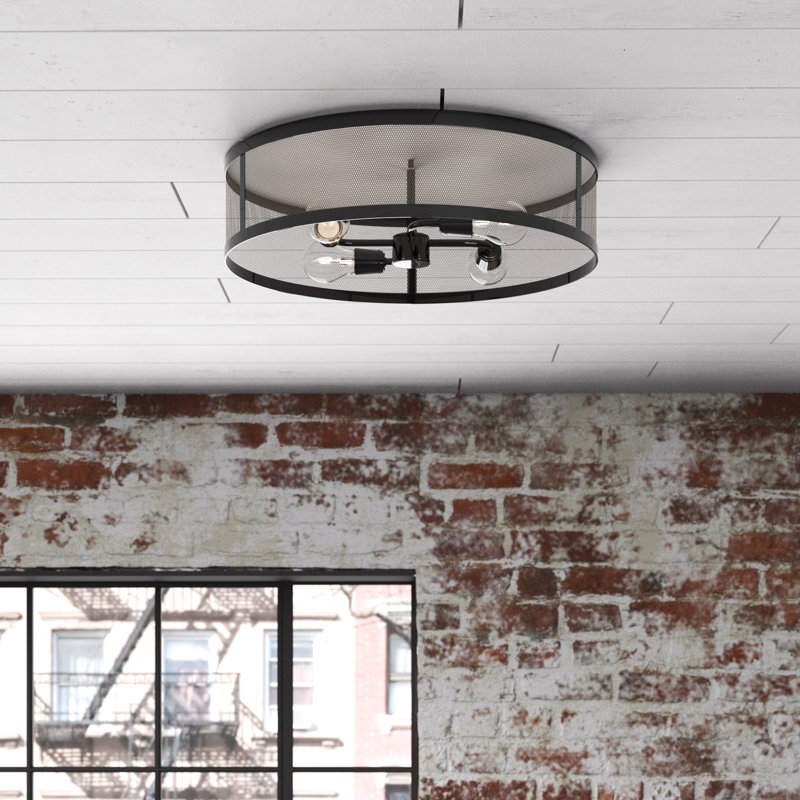 Alyria Steel Flush Mount, Bronze