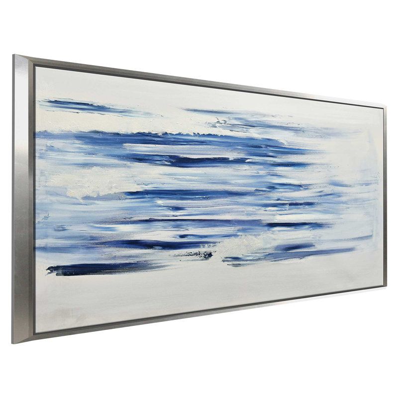 Out of the Blue (Hort) - imprimé, Cadre flottant argent, H 31,5 po x l 51,5 po x P 2 po