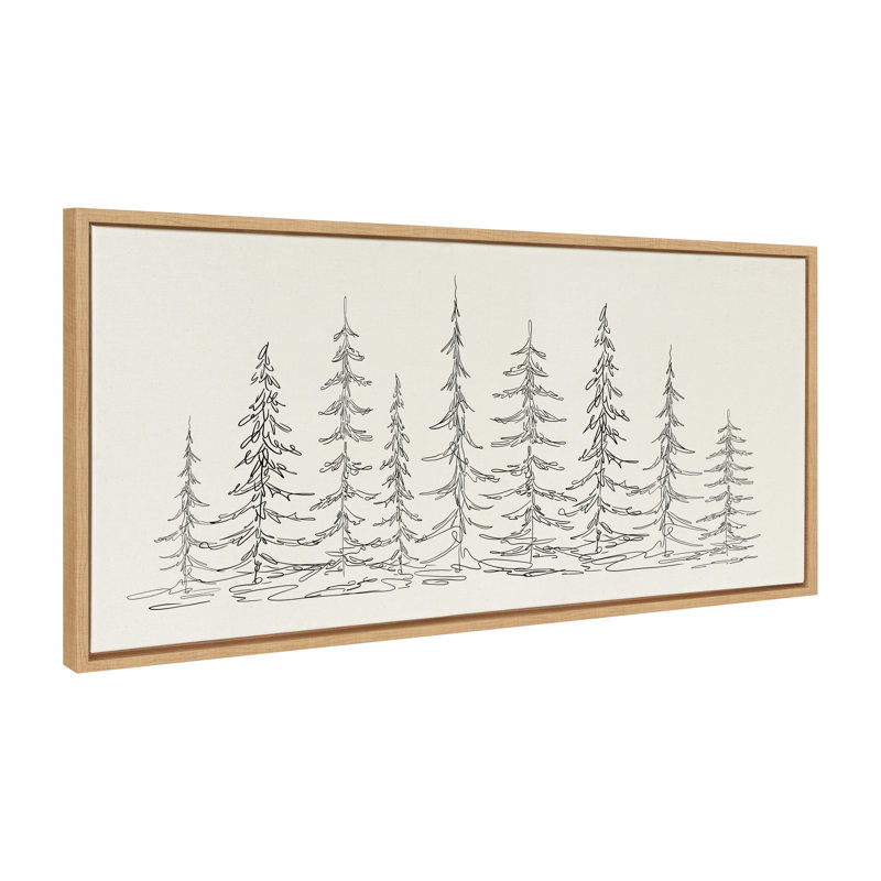 «Minimalist Evergreen Trees S croquis» par The Creative Bunch Studio, reproduction d'art sur toile encadrée, Naturel