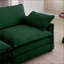 Canapé modulaire de style Mid-Century 3 places avec 2 accoudoirs / 3 coussins décoratifs pour le salon | Vert sauge | Velours côtelé-829528357