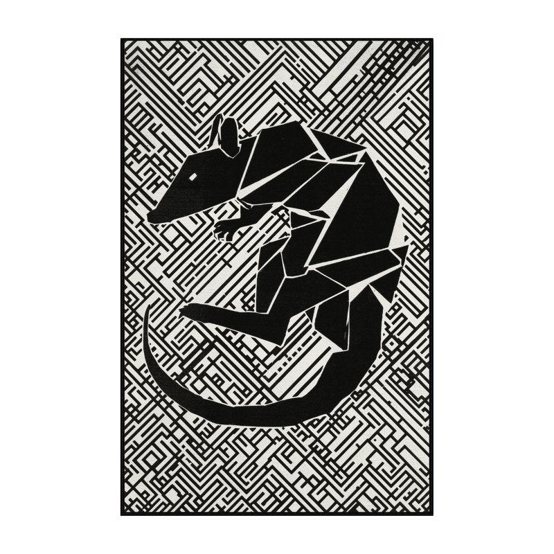 Tapis géométrique moderne lavable à la machine Oryn Bandicoot, 8 x 10