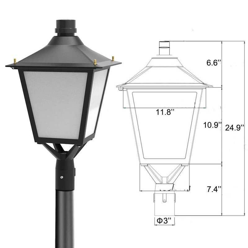 Éclairage à DEL sur le mât supérieur avec photocellule 120 watts 5000K 15600LM 100-277V