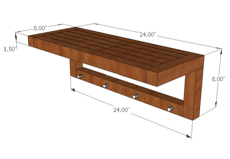 Spa Teak 24" W Wall Shelf