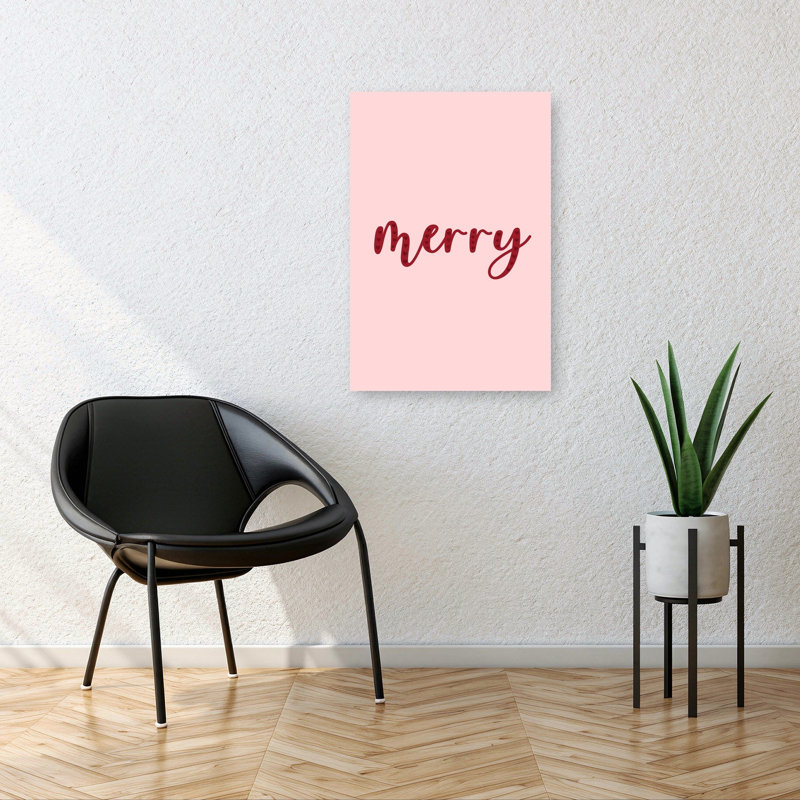 Merry Pink Hearts Modern Abstract Wall Art Print by Karen Menzenbach - Wrapped Canvas Print, 91.44cm H x 60.96cm W