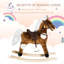 Chaise de cheval à bascule en métal pour enfants avec musique de comptine - brun foncé