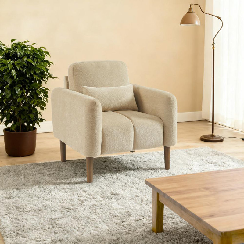 ANDYDECO Modern Style Accent Chair, Beige
