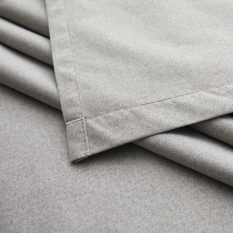 Luxury Linen 100% Blackout Eyelet Curtain Single Panel, Beige