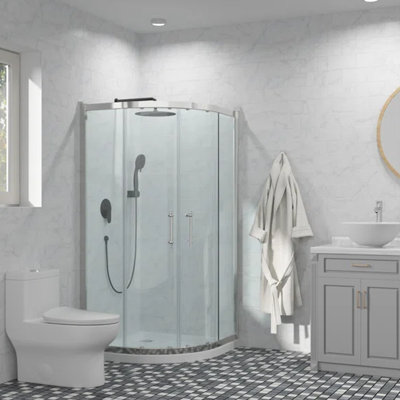Porte de douche coulissante double en verre trempé 36 po x H 72 po