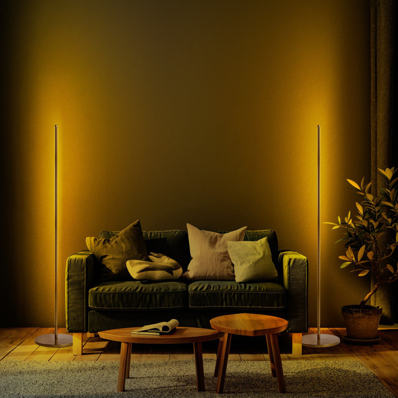 Lampe sur pied colonne 60,13 po Cawe, Or