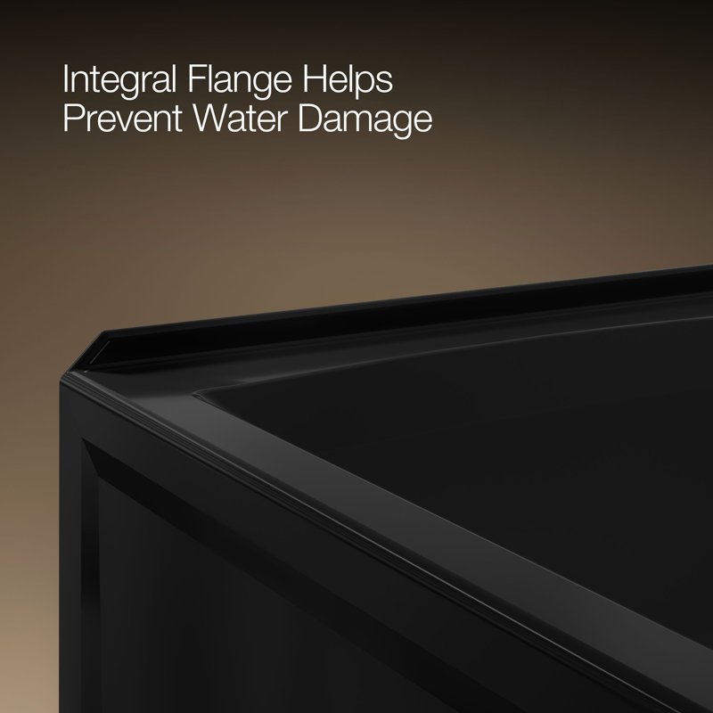 Archer® 72" x 36" Alcove/Tile in Soaking Bathtub, Black, Right