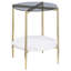 Ensemble de tables basses et de tables rondes modernes 2 pièces avec décorations en verre fumé et marbre