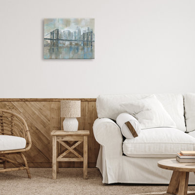 «Ocean Water Bridge Reflection Abstract Blocked Cityscape» par Nan - Peinture