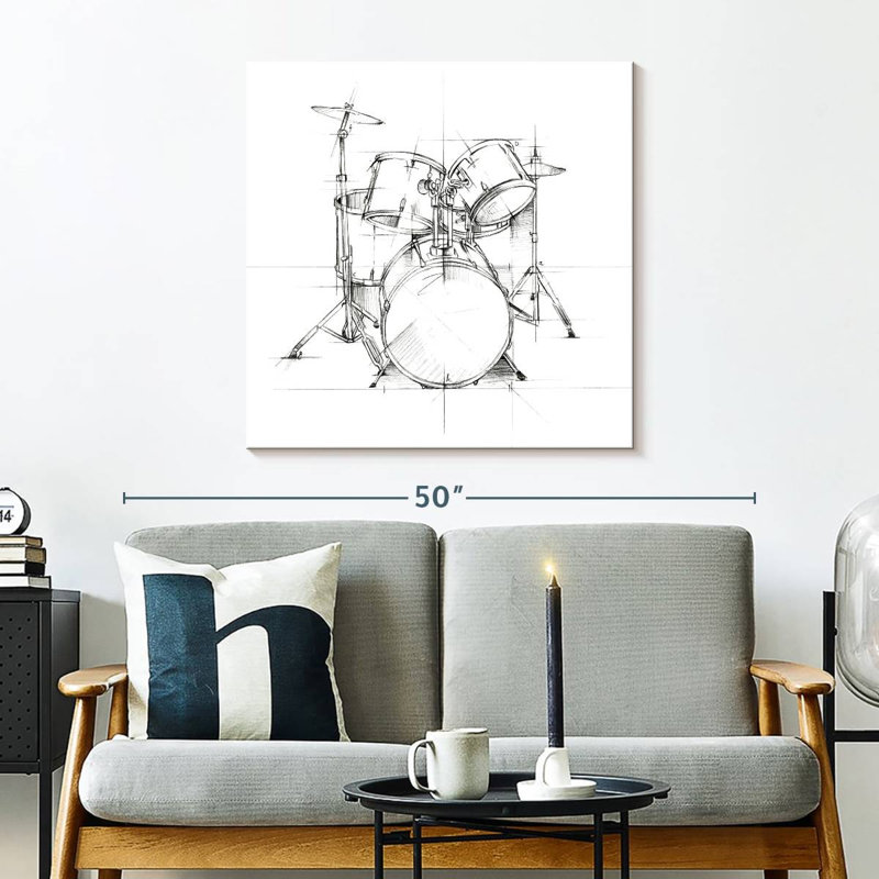 Abarca Drum Sketch, 30" H x 30" W