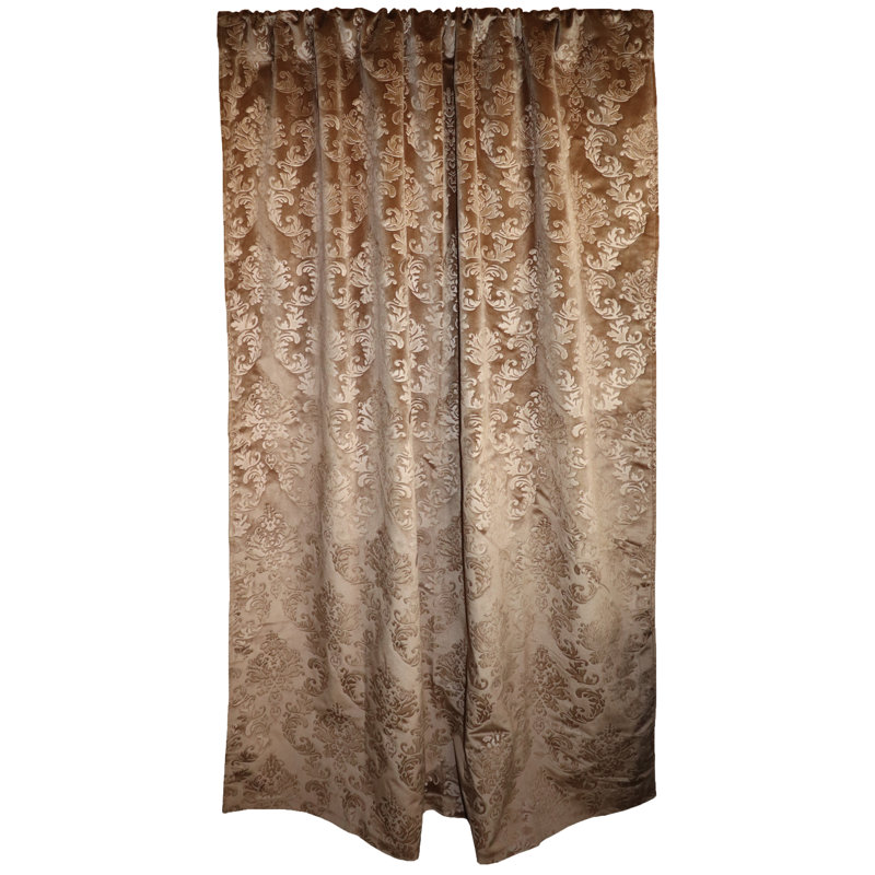 Rideau en velours, Beige, L 54 po x L 108 po