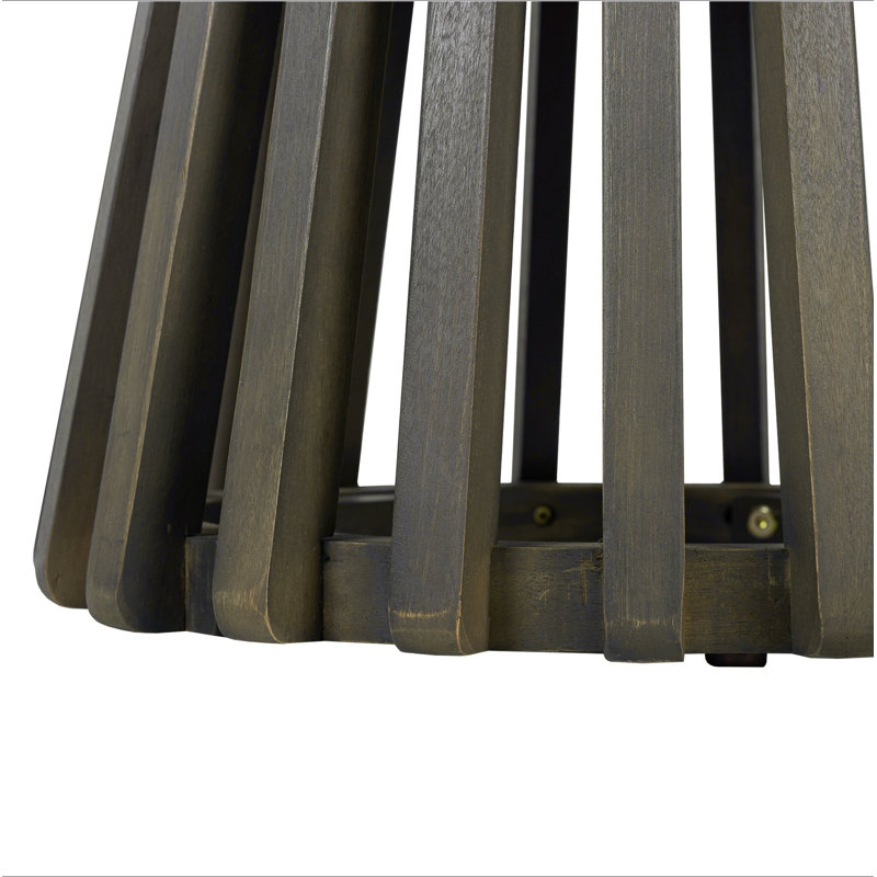 Table d'appoint d'extérieur en bois d'acacia pour le patio, table basse ronde pour la cour arrière, pelouse et balcon, Grey