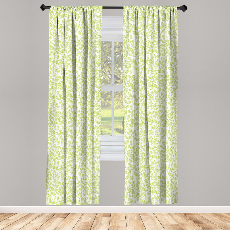 Leaf Semi-Sheer Rod Pocket Curtain Panels, 28" x 95"