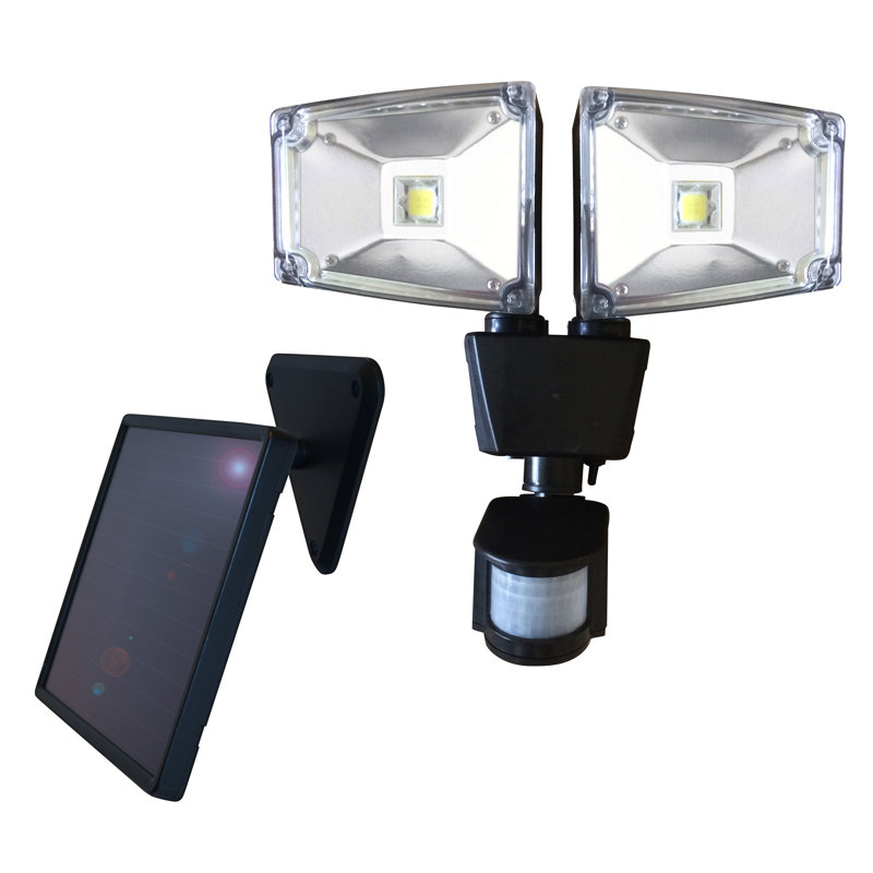 Dual Head Black LED Solar Motion Security Light