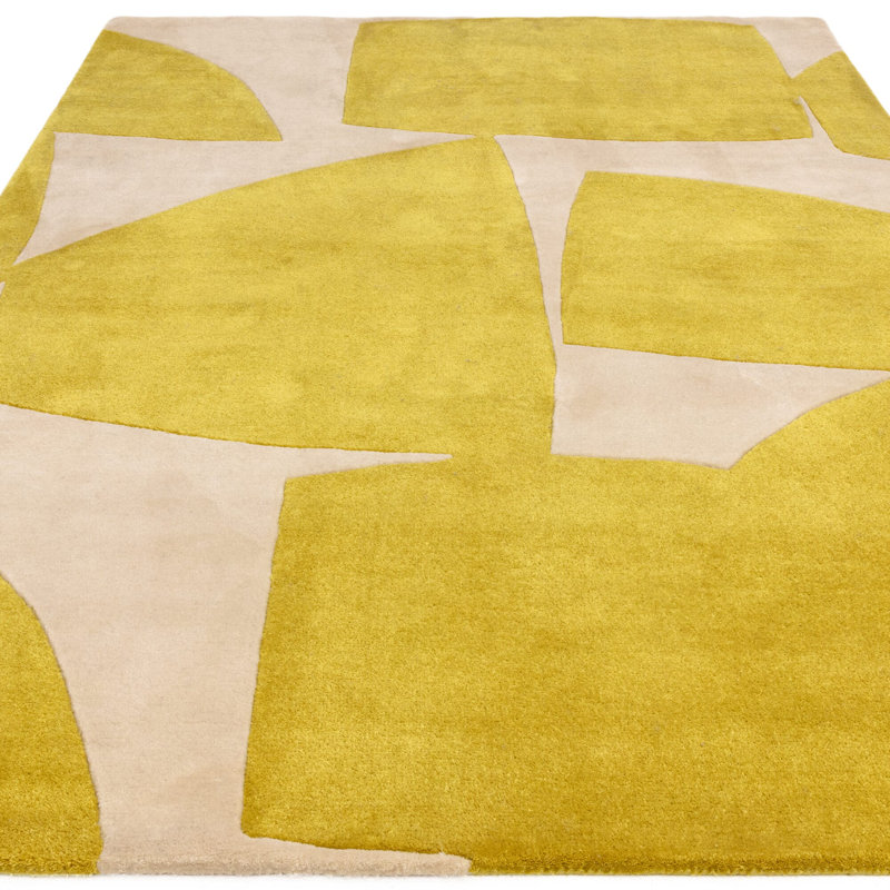 Morphis Hand Tufted Recycled P.E.T Yellow Rug, Rectangle 120 x 170cm