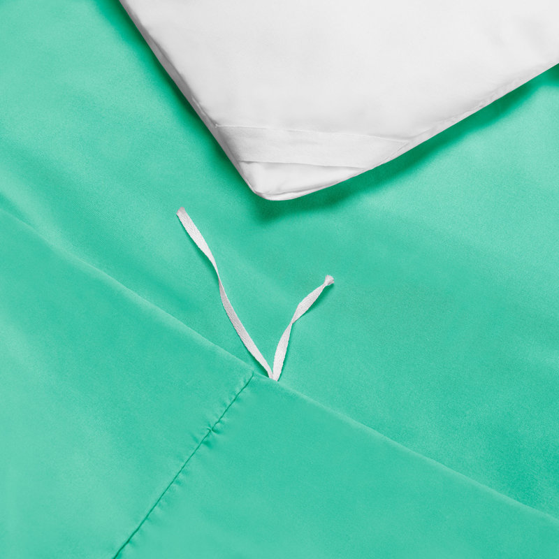  Ensemble de housse de couette ultra-doux, Vert menthe, Housse simple + 1 taie décorative