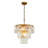 18'' 4-light Mid-century Modern Glam Antique Gold Crystal Tiered Chandelier Luxury Ceiling Hanging Light For Dining Room Living Room