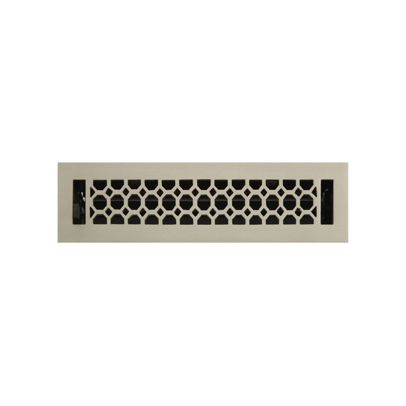 Honeycomb Brass Floor Register, Brushed Nickel