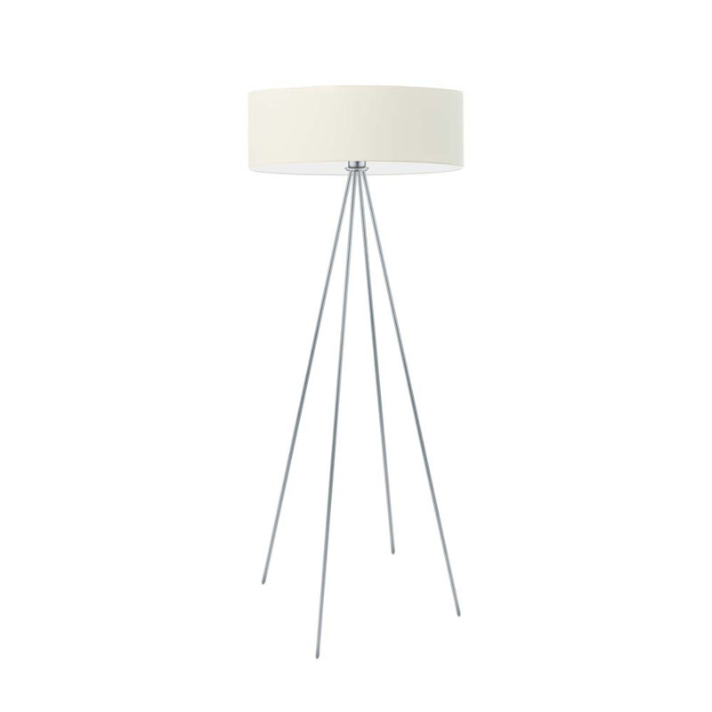 Arnesha 157cm Traditional Floor Lamp, Silver, Ecru