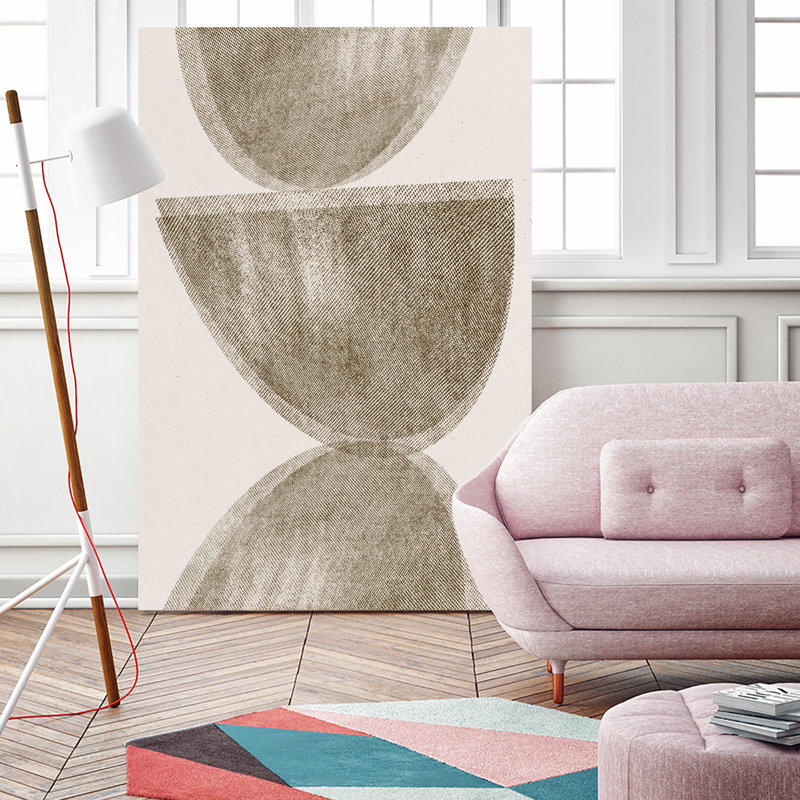 " Brown Geometric Balance No.3 " by THE, 72" H x 48" W