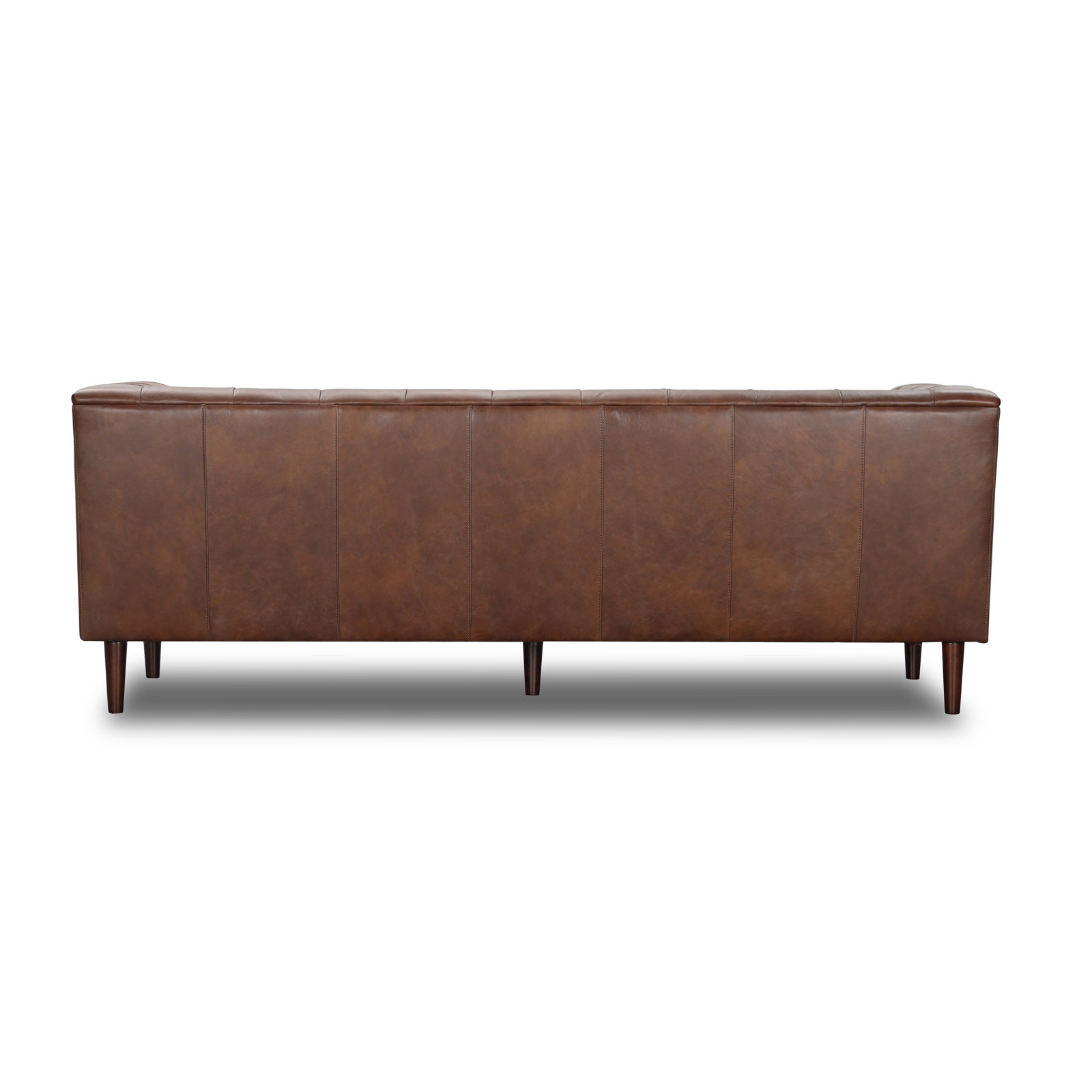  84'' Genuine Leather Sofa, Vintage Tobacco Top Grain Leather