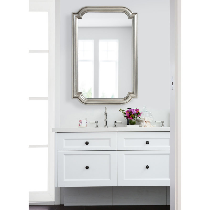 Antiqua Wood Mirror, 35.87" x 24", Silver