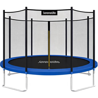 Serenelife 8 Ft Outdoor Trampoline With Safety Net Enclosure For Backyard Fun, Weather-Resistant Jumping Mat And Stable Frame Design – Trampoline For Kids With Net, Suitable For Family Play