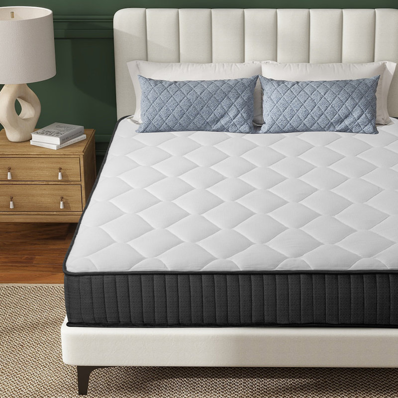 Matelas hybride à ressorts ensachés en mousse viscoélastique respirante, Grand lit