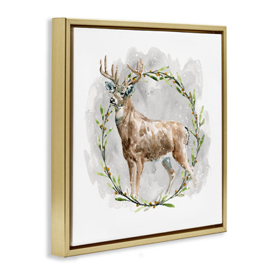 Art rustique, cerf avec couronne, estampe numérique par Carol Robinson