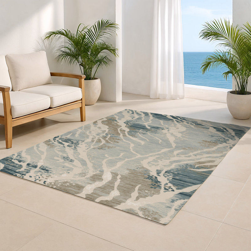 Nature Beige Indoor and Outdoor Area Rug, Rectangle 2' x 3'