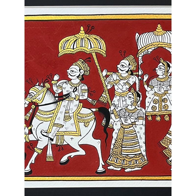 Procession de mariage du roi | Phad, peinture de Kalyan Joshi