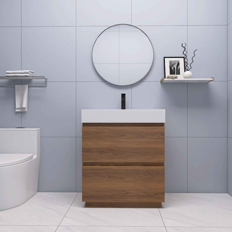 Ensemble de meuble-lavabo simple 30 po avec plateau Montecito, Beige