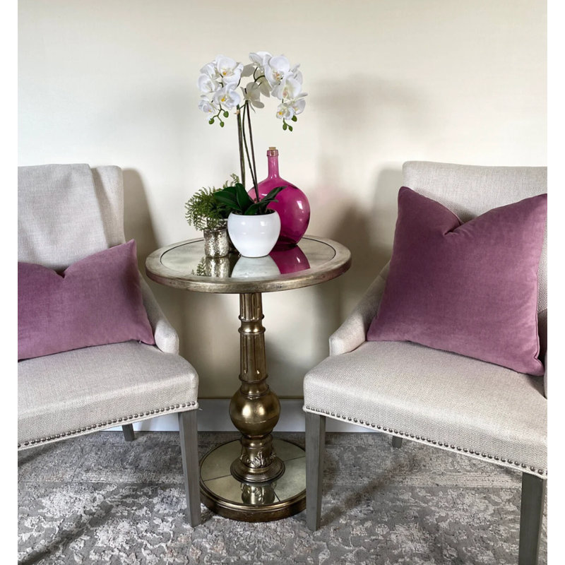 Housse de coussin en velours uni, Mauve, H 20 po x l 20 po