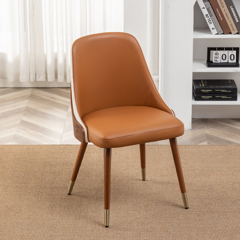 Ensemble de 2 chaises parsons rembourrées Jahmai, Orange/beige