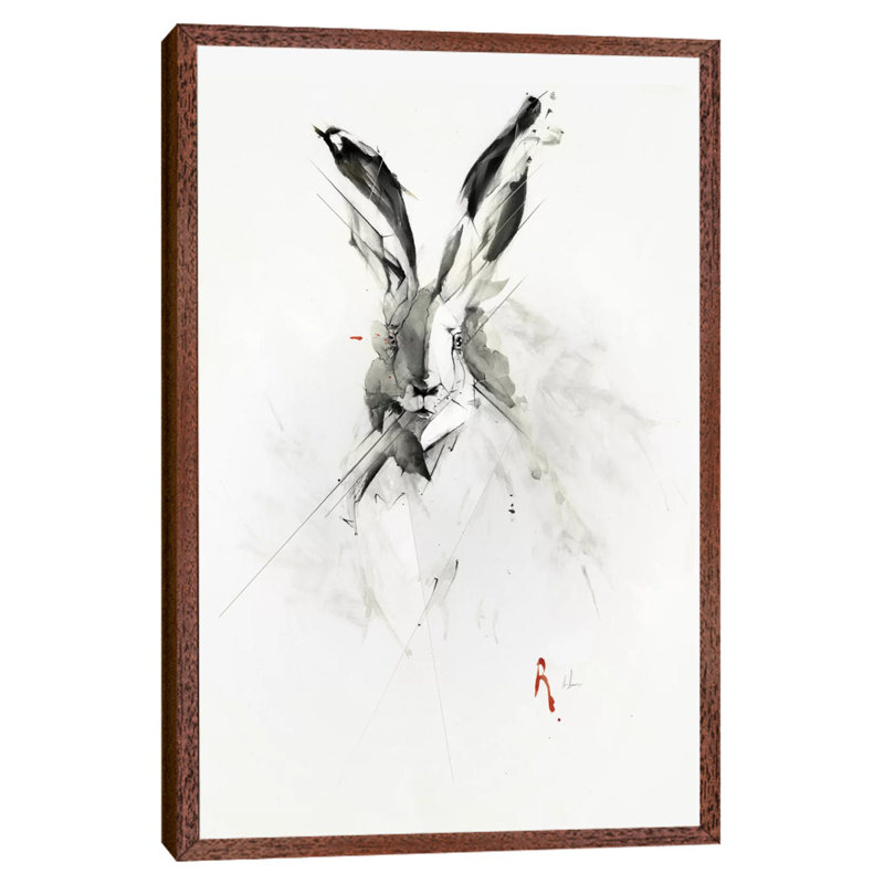 Mr. Rabbit by Alexis Marcou - Print on Canvas, 66.04 cm H x 45.72 cm W, Brown Framed