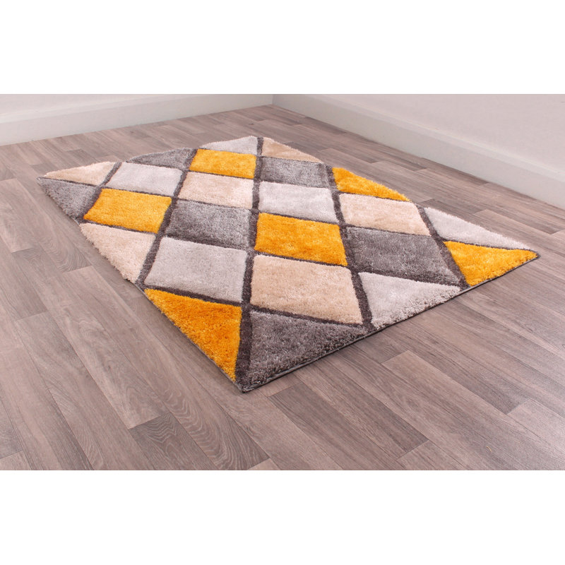 Oktan   Geometric Hand Woven Area Rug, Rectangle 60 x 110cm