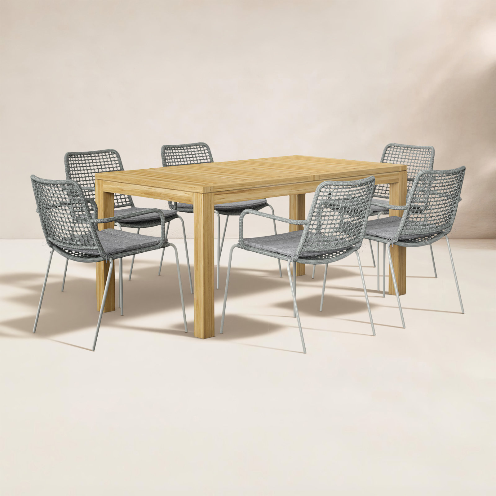 Anautica 63" Teak Patio Dining Set