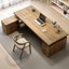 Bureau de direction en bois massif en forme de L avec tiroirs-1374036360