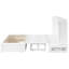 Grand lit blanc pour grand lit avec tiroir et tablette fonctionnelle, grand assemblage