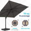 Grand parasol de patio en porte-à-faux carré de 10 pi avec rotation à 360 ° et réglage des mésanges et parasol de terrasse robuste à baldaquin en polyester sans base.-162007437