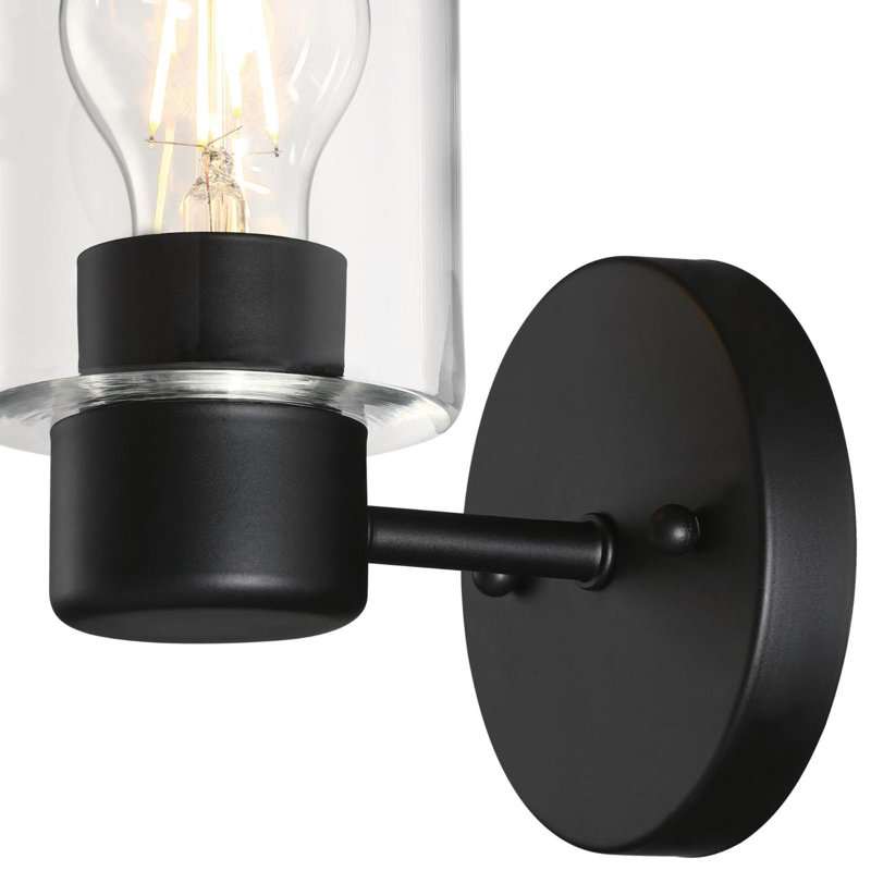 Armed Sconce, Matte Black, Clear