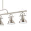  Luminaire suspendu à 5 lumières à DEL intégré en nickel brossé pour îlot de cuisine avec bols en forme de cloche