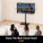 Tempered Glass Base Floor TV Stand 32-60 Inch, Height Adjustable,swivel Tv Stand With Mount-1178402703