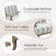 Peppone Country Wooden Upholstered Armchair with Solid Wood Armrests Set of 2-1894238658