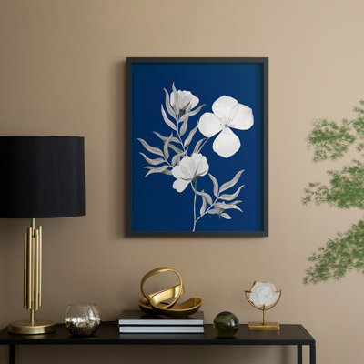 Indigo Sketch II Framed Print - Solid Wood