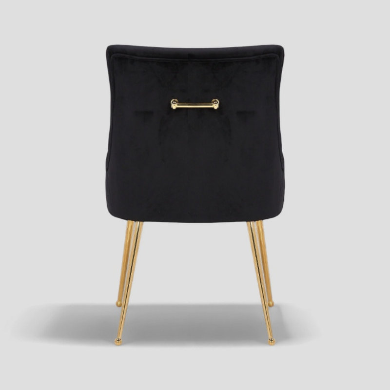 Chaise en velours Sheny, Velours noir